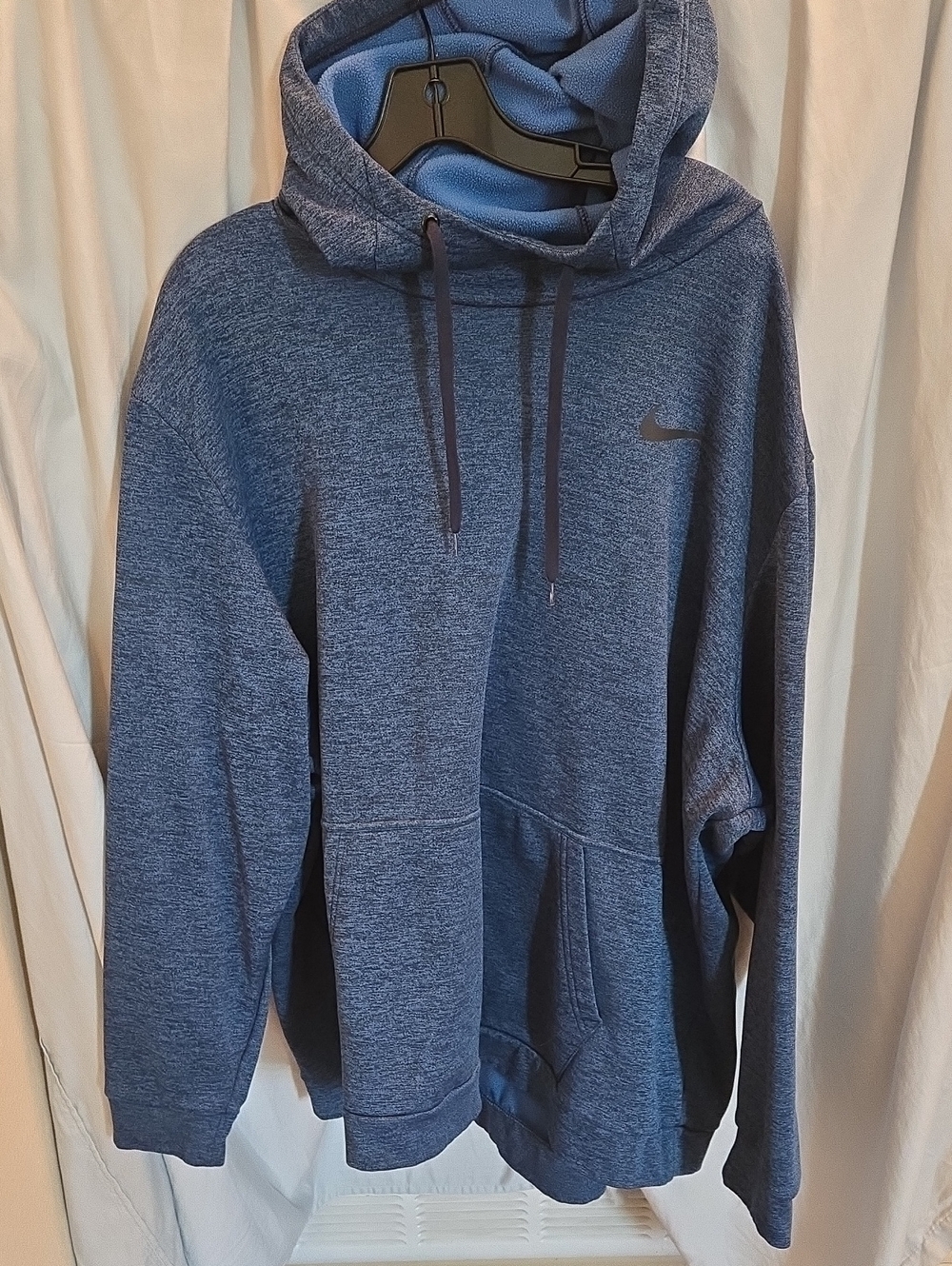 Nike Men's Heather Blue Crewneck Hoodie Pullover